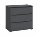 Cassettiera Moderna Antracite con 3 Cassetti, 48x77.6 cm, per Camera da Letto