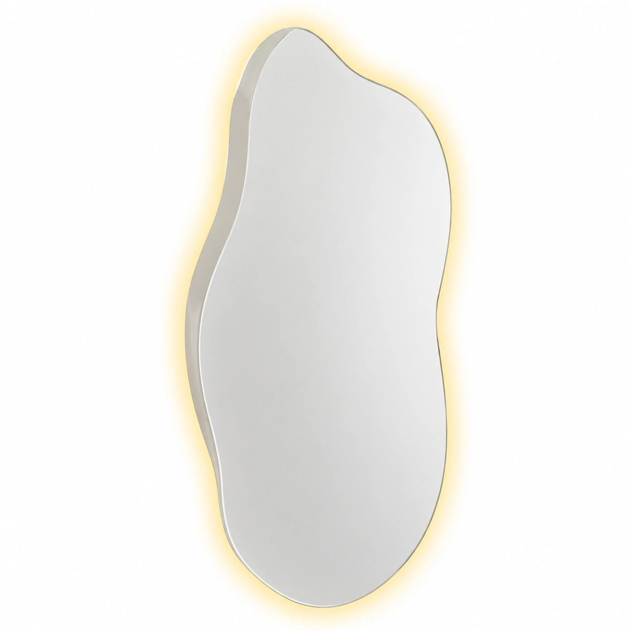 Specchio LED 45x100 cm con Luce Calda, Design Asimmetrico per Casa