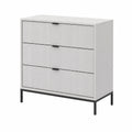 Comò Eliza Grigio con 3 Cassetti per Camera da Letto e Soggiorno - 80x81.2 cm