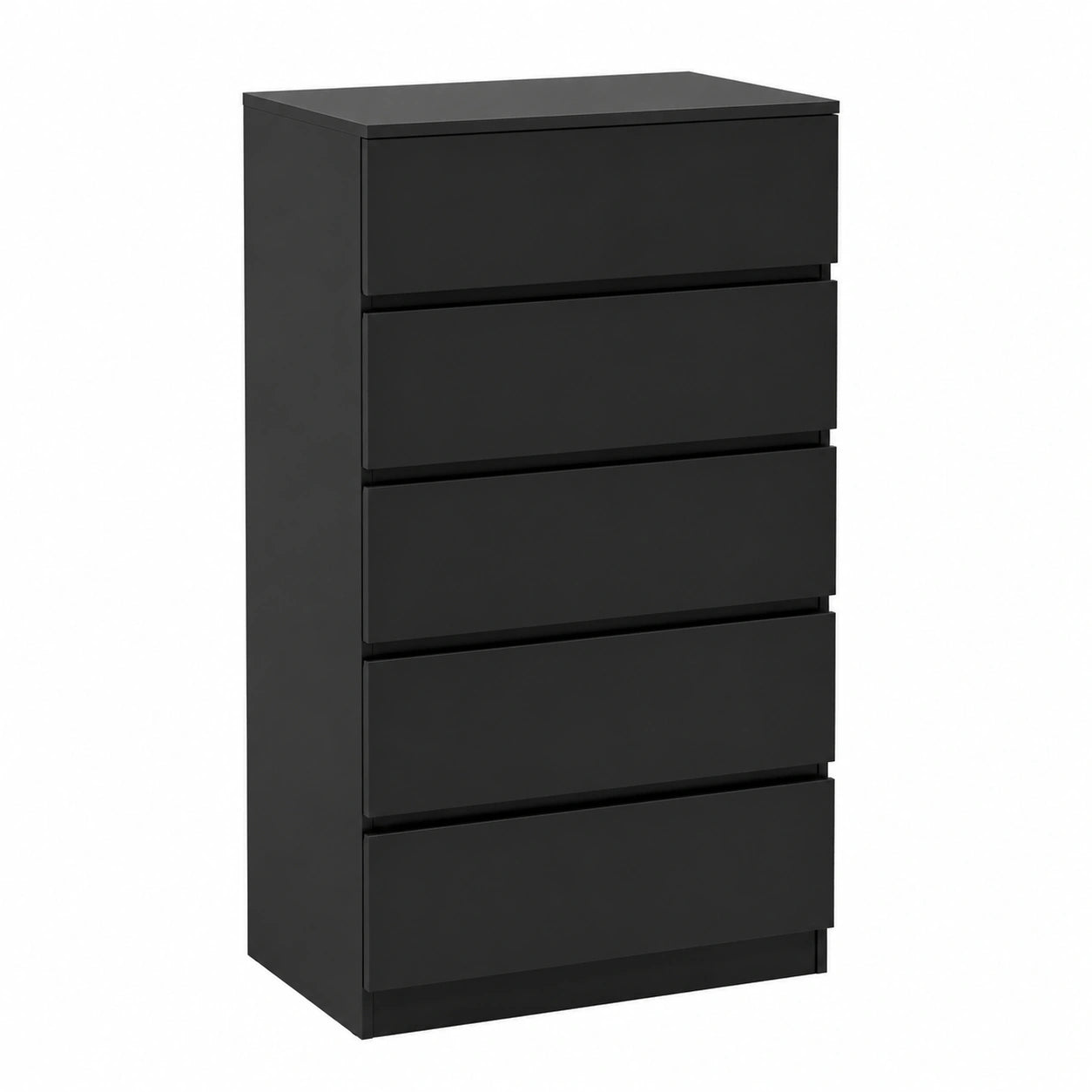 HOMCOM Cassettiera Moderna a 5 Cassetti con Sistema Anti-Ribaltamento, per Camera, Soggiorno e Corridoio, 55x34x100 cm, Nero Lucido