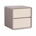 Comodino elegante in legno con 2 cassetti, grande capacità, grigio e bianco, senza montaggio, 50x40x47 cm