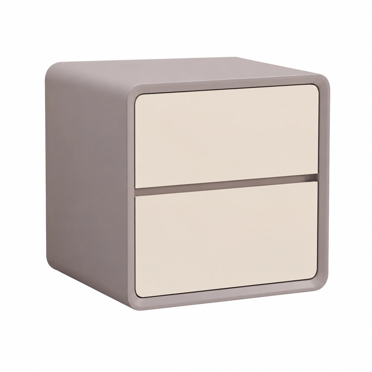 Comodino elegante in legno con 2 cassetti, grande capacità, grigio e bianco, senza montaggio, 50x40x47 cm
