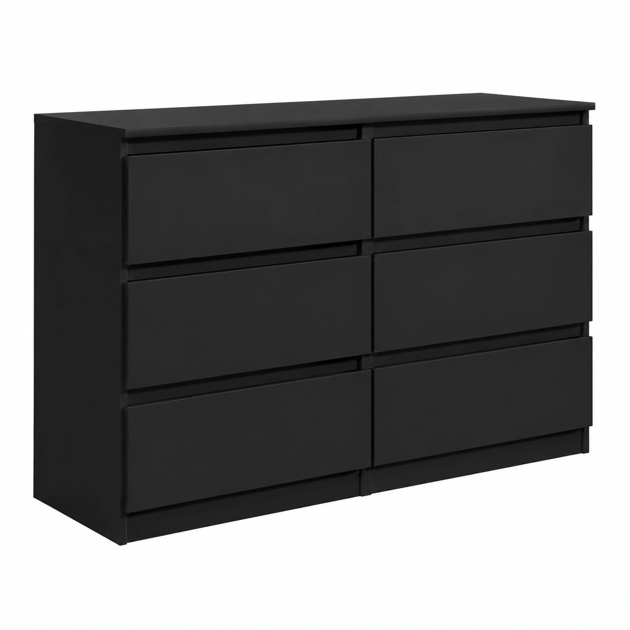 Cassettiera Moderna con 6 Cassetti per Camera da Letto, Mobiletto Alto Nero per Soggiorno, 138,5 x 39 x 78,5 cm