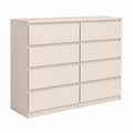 Cassettiera Moderna per Camera da Letto con 8 Cassetti in Cashmere, 120x39x101,5 cm