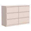 Cassettiera Moderna per Camera da Letto con 6 Cassetti, Credenza Versatile per Soggiorno, Colore Cashmere, Dimensioni 120 x 39 x 78,5 cm