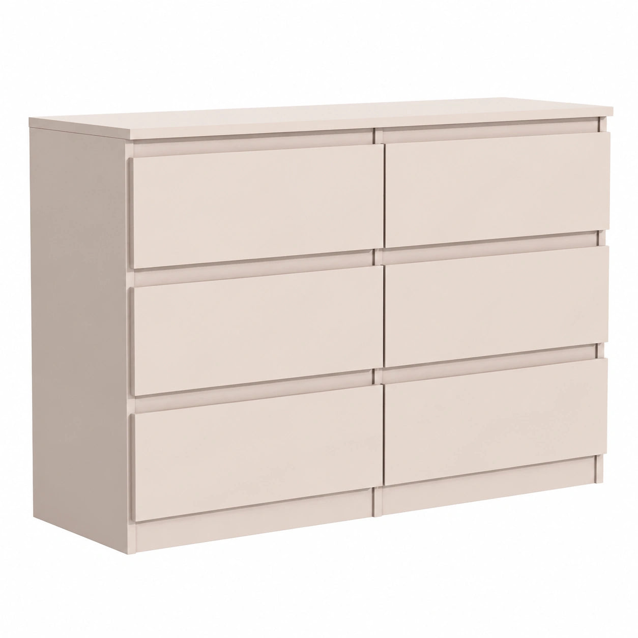 Cassettiera Moderna per Camera da Letto con 6 Cassetti, Credenza Versatile per Soggiorno, Colore Cashmere, Dimensioni 120 x 39 x 78,5 cm