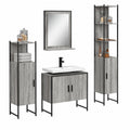 Set Bagno Sonoma: Armadi in Legno e Acciaio con Specchio e Mensola