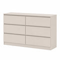 Cassettiera Moderna Homlando Maja S6, 6 Cassetti, 120x40x80,5 cm, Senza Maniglie, per Salotto, Camera da Letto o Ufficio, Colore Cashmere