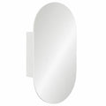 HOMCOM Armadietto Specchio da Bagno Ovale a Parete con Ripiani, 45x90 cm, Bianco
