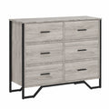 Cassettiera Moderna in Legno Grigio Sonoma con 6 Cassetti, Robusta per Casa