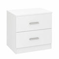 Tavolino Moderno HOMCOM con 2 Cassetti, per Soggiorno e Camera, Capacità 30 kg, Bianco, 45x39,5x49 cm