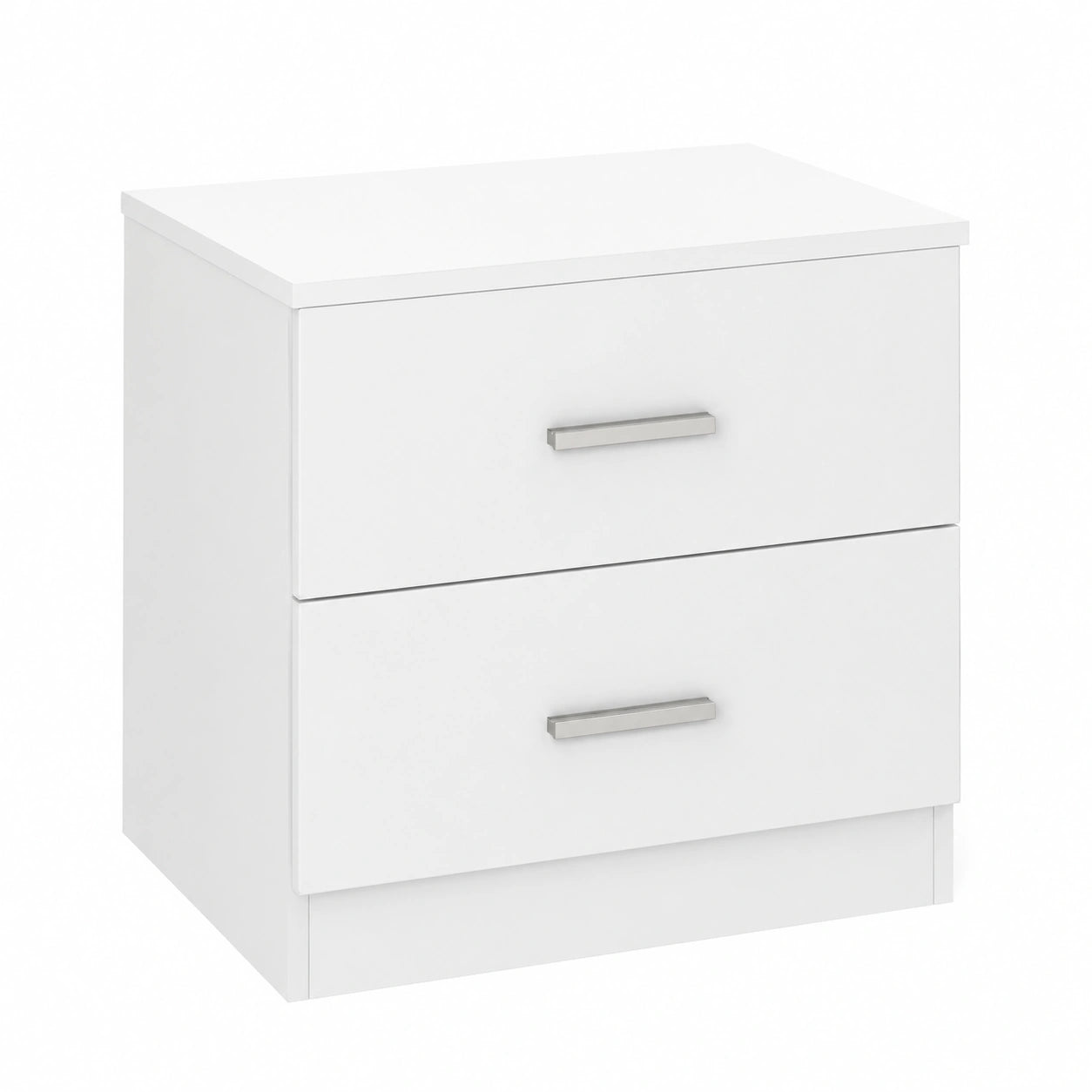Tavolino Moderno HOMCOM con 2 Cassetti, per Soggiorno e Camera, Capacità 30 kg, Bianco, 45x39,5x49 cm