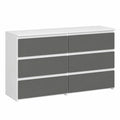 Cassettiera Moderna AKORD CL-100 6 Cassetti per Casa, Bianco e Grigio Grafite