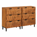 Credenza moderna in legno di mango con 6 cassetti, robusta e durevole, 60x33x75 cm, per soggiorno e camera da letto