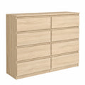 Cassettiera Moderna in Rovere Sonoma con 8 Cassetti, 120x101x39 cm, per Camera e Soggiorno