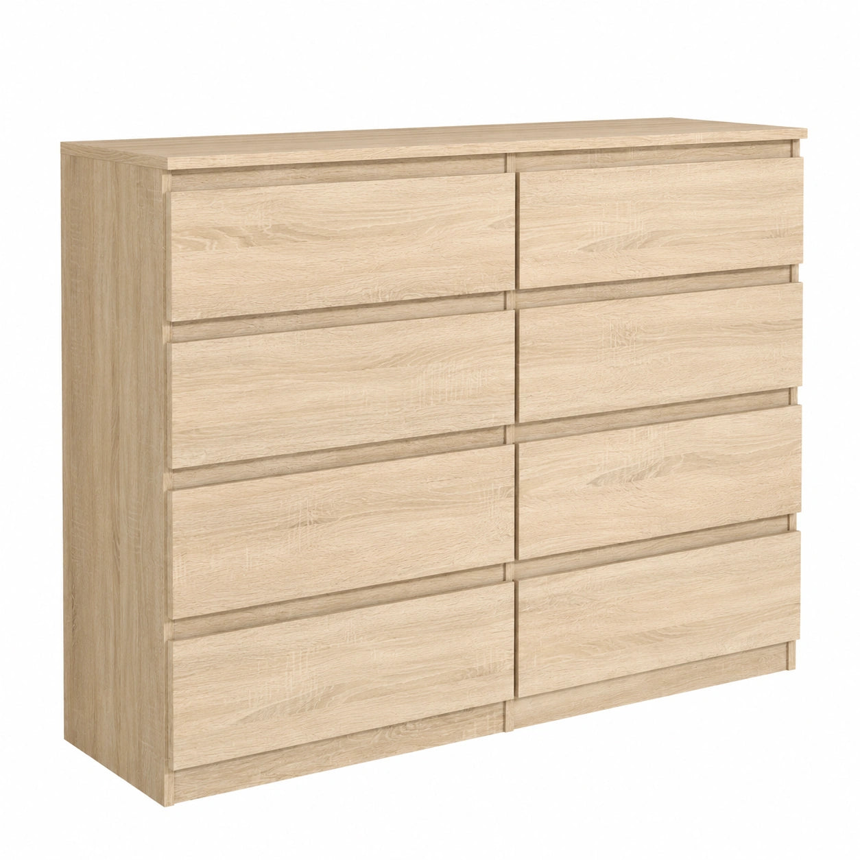 Cassettiera Moderna in Rovere Sonoma con 8 Cassetti, 120x101x39 cm, per Camera e Soggiorno