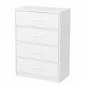 Cassettiera Scandi 4 Cassetti 58x30x91,5 cm per Ufficio e Casa, Bianco