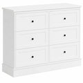 FOREHILL Cassettiera Moderna Bianca in Legno con 6 Cassetti, per Camera da Letto, Corridoio e Soggiorno, 108x40x87cm, Consegna in 2 Collo