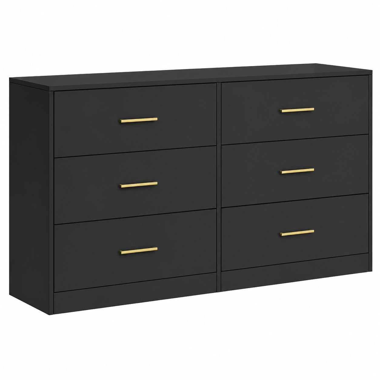 Cassettiera Moderna con 6 Cassetti per Camera e Soggiorno, 40 x 119 x 78 cm, Nero